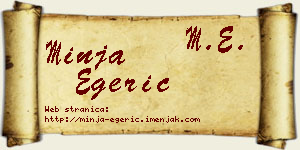 Minja Egerić vizit kartica